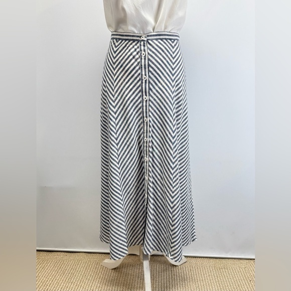MAX STUDIO Blue and White stripe Maxi A-Line Skirt size M - Picture 10 of 15